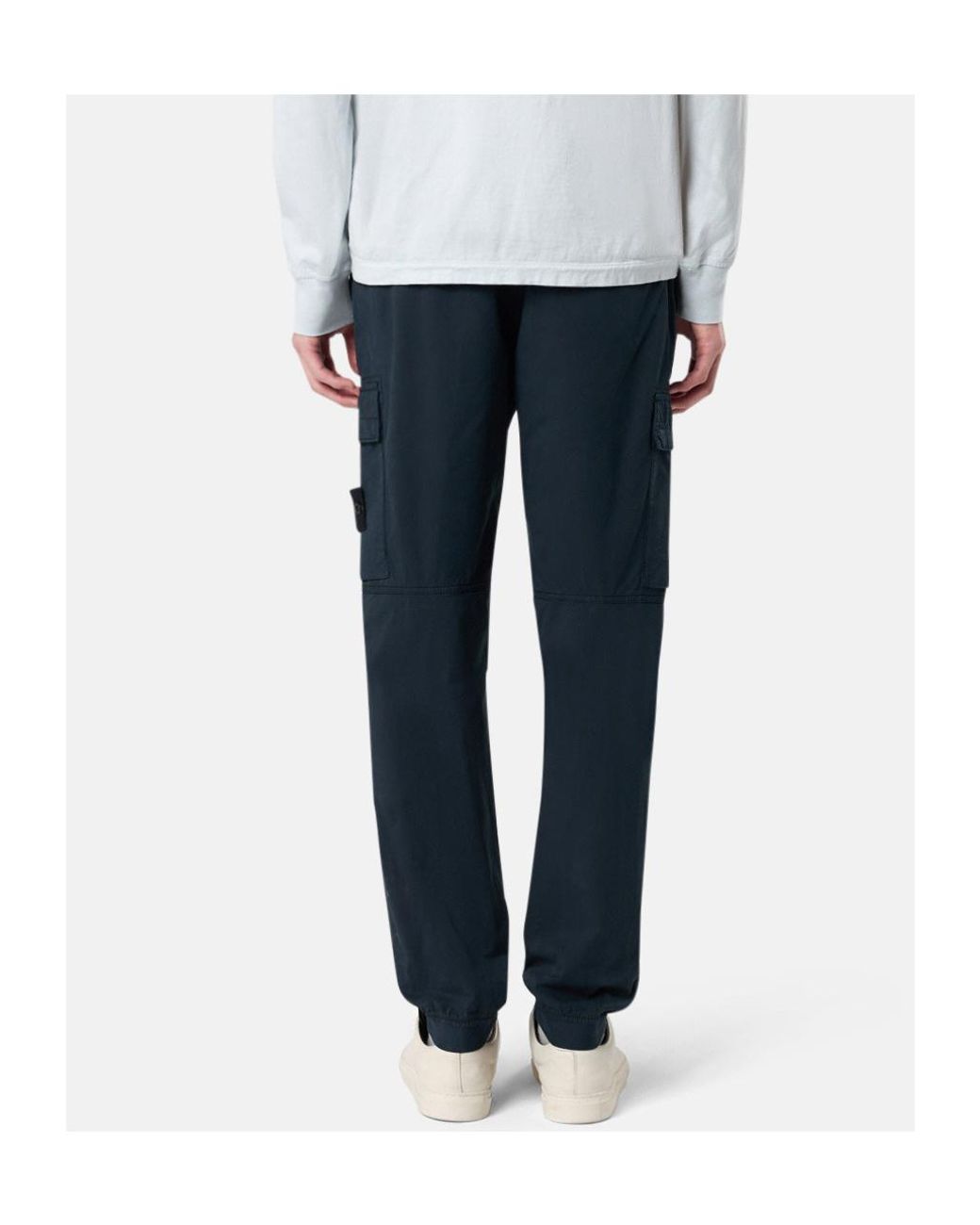 Stone Island Blue Regular Tapered Fit Cargo Trousers for men