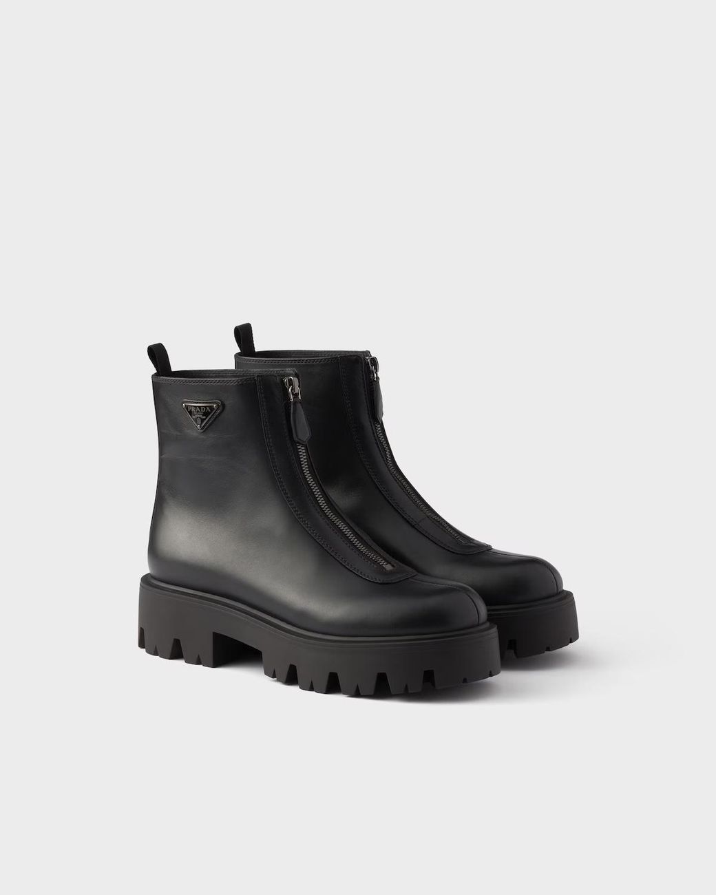 Prada Black Zipped Ankle Boots
