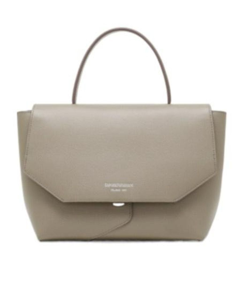 Emporio Armani Natural Grained-Leather Tote Bag