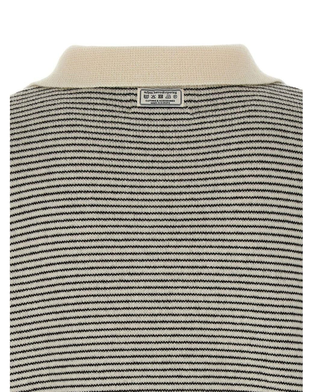 mfpen Gray Charming Striped Polo Sweater for men