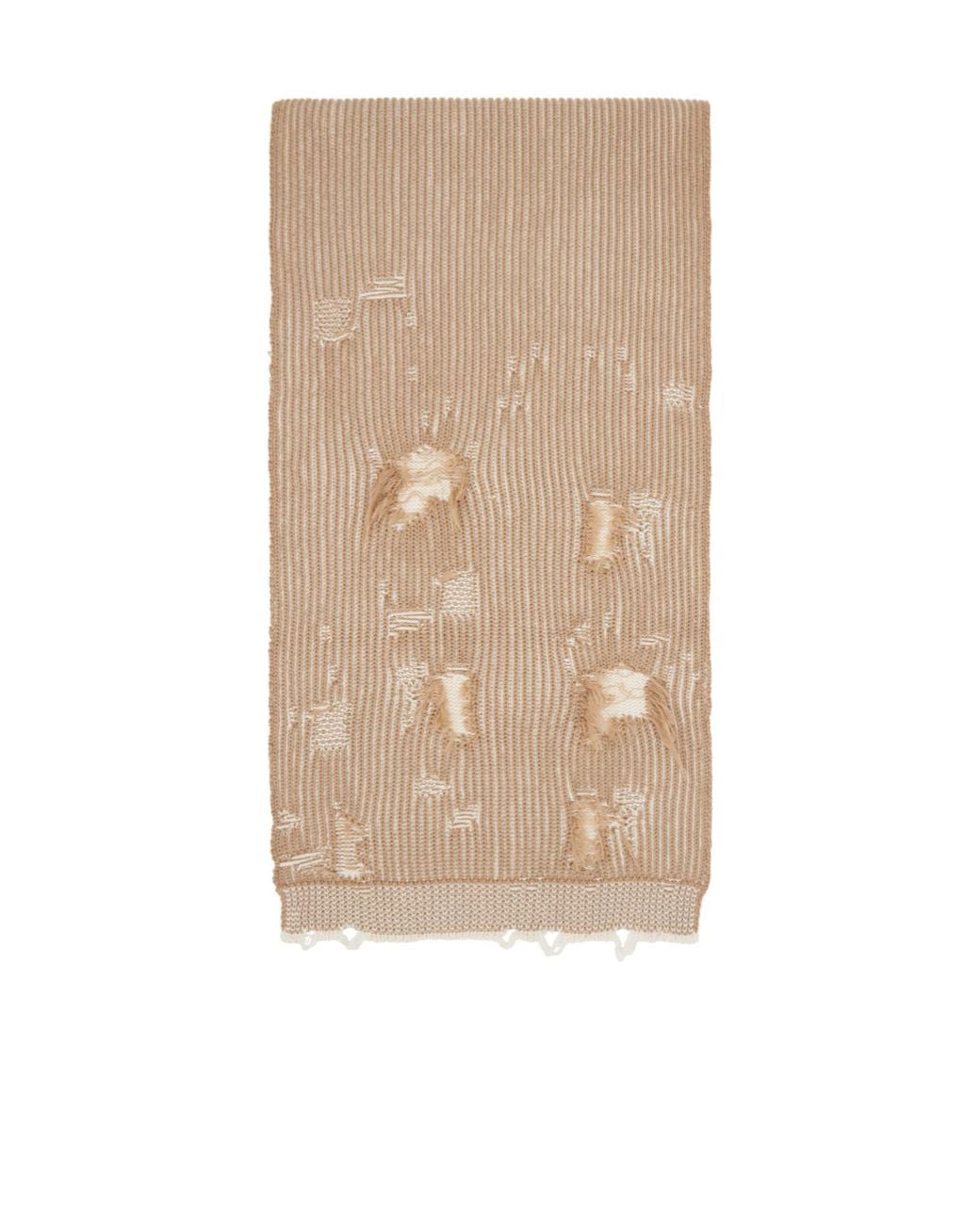 MM6 by Maison Margiela Natural Rectangular Ribbed Knit Scarf for men