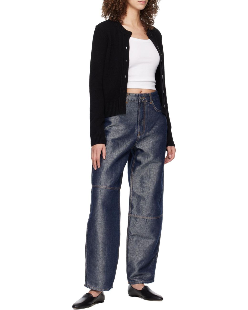 Ganni Black Wool Mix Cardigan