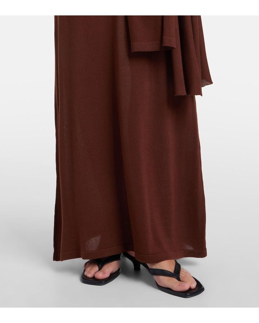 AYA MUSE Brown Lace-Trimmed Dress