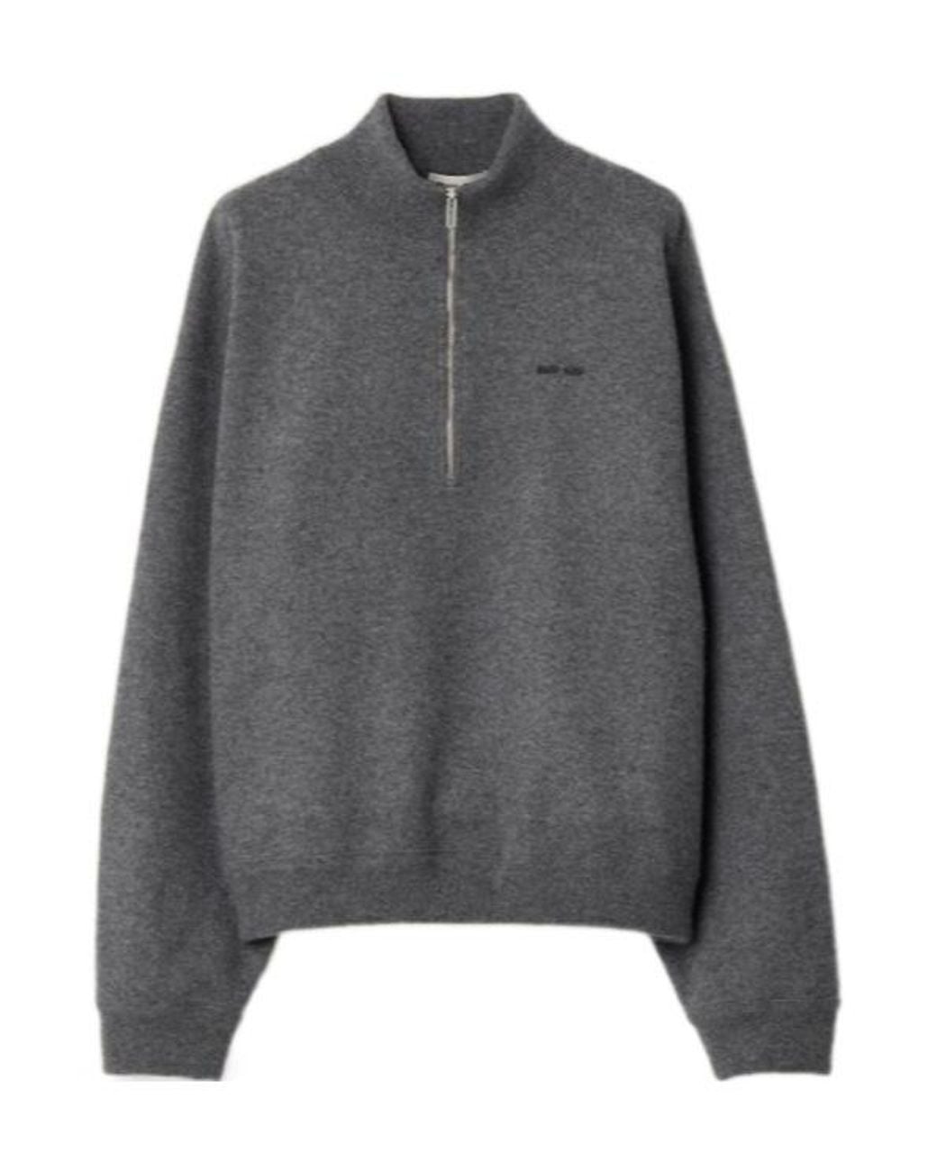 Miu Miu Gray Half-Zipped Jumper