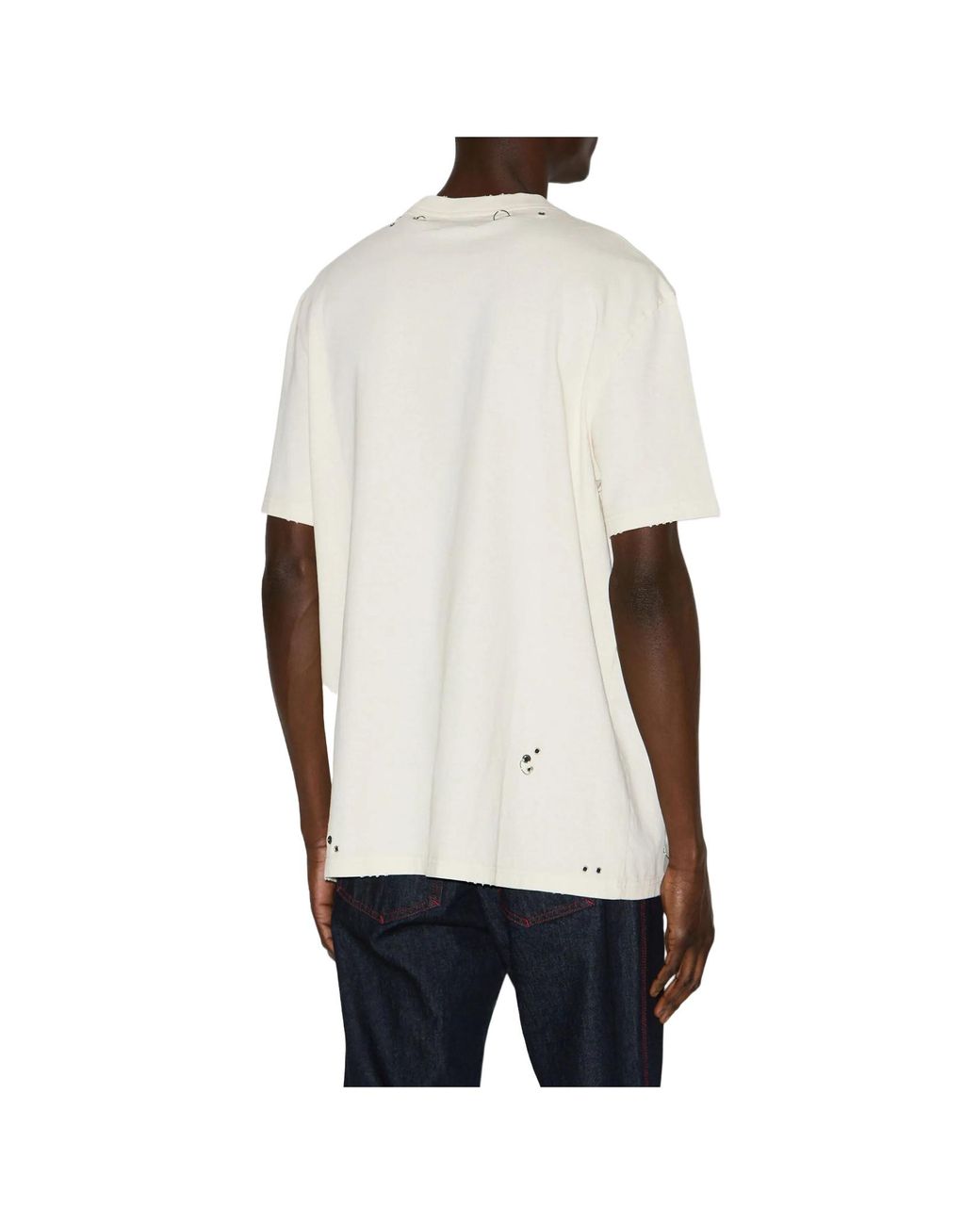 Isabel Marant White Yezra Eyelet Detailed T-Shirt for men