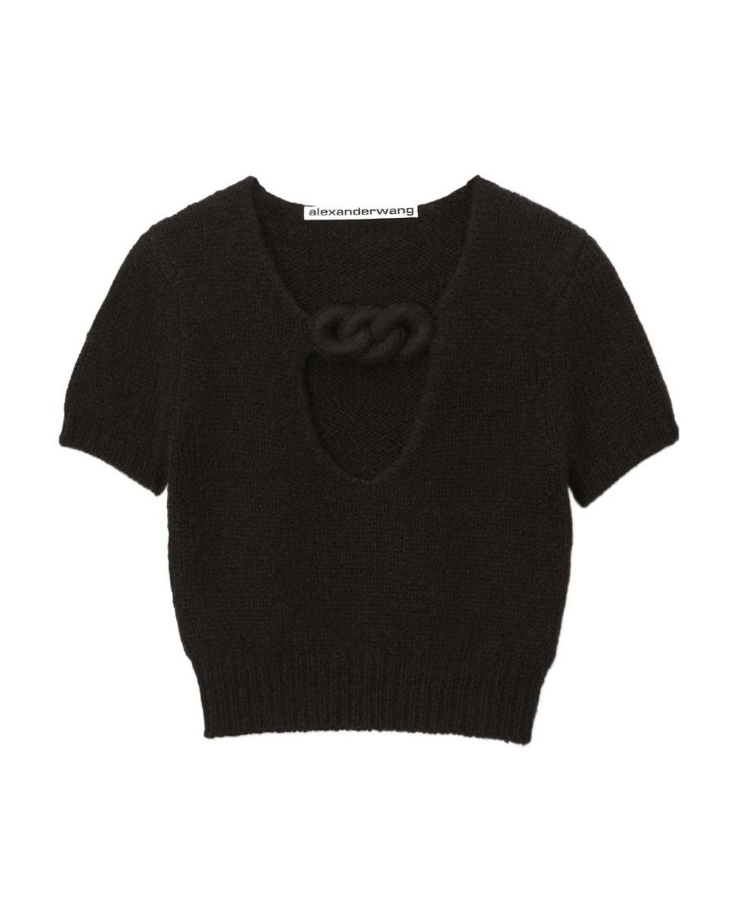 Alexander Wang Black Circle Cut-Out Knit Top