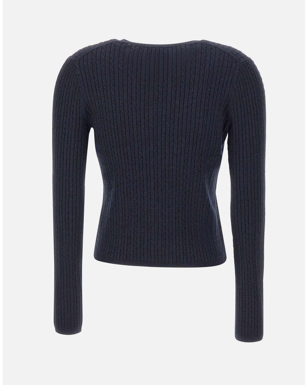 Vince Blue Ribbed Cropped Cardigan