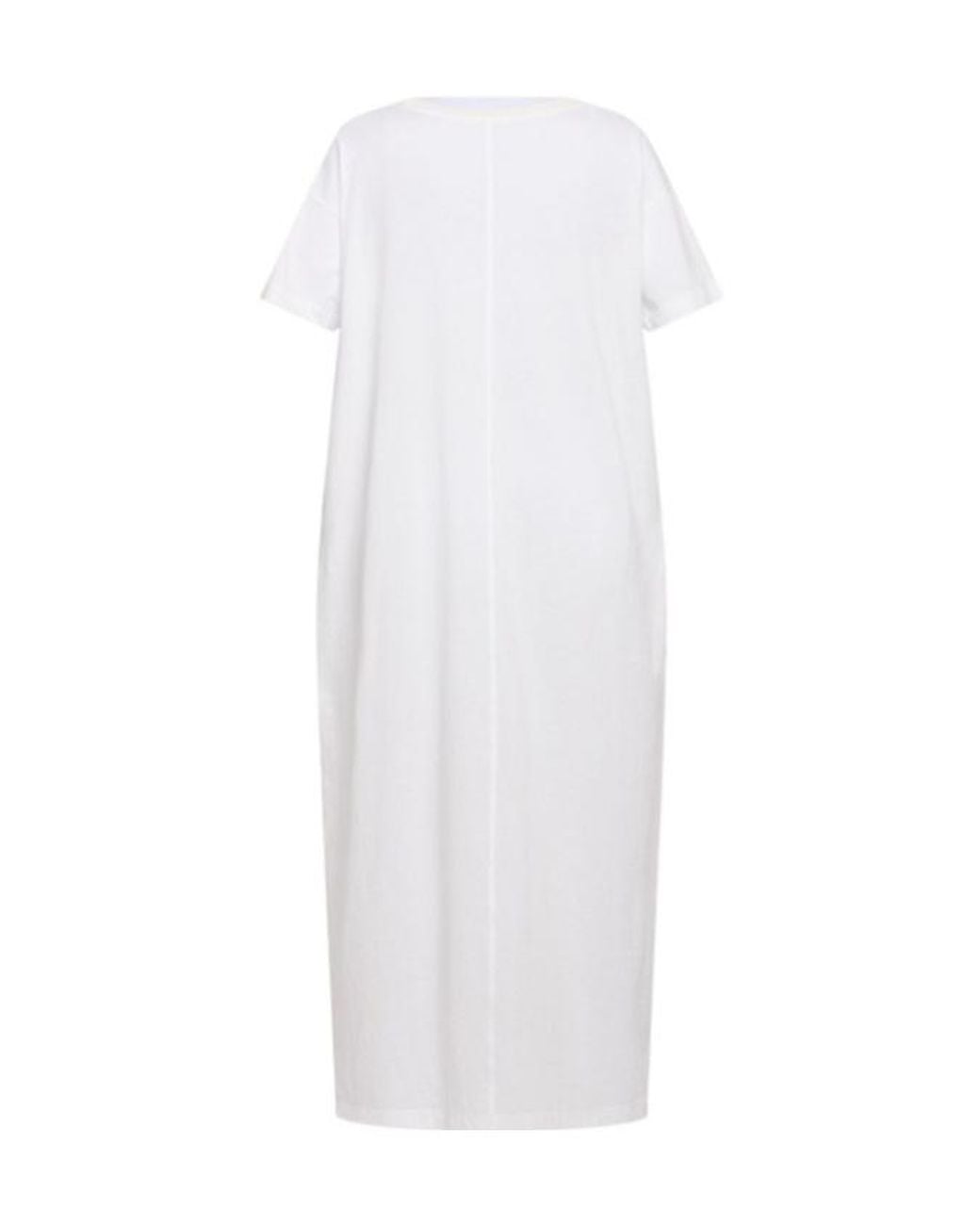 The Row White Rakira Short Sleeve Cotton Midi Dress