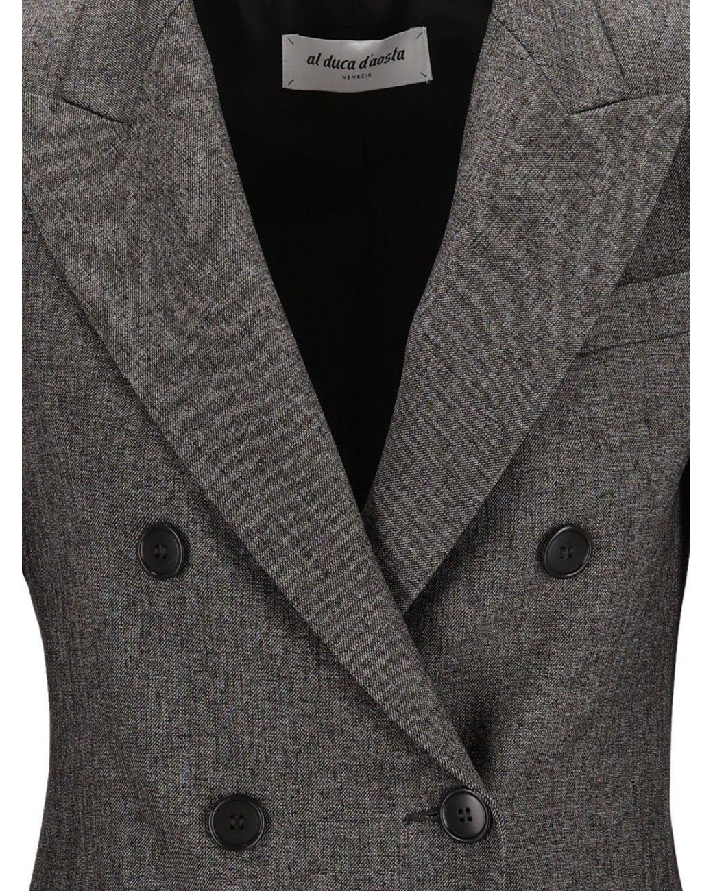 Al Duca D'aosta Black Double-Breasted Blazer