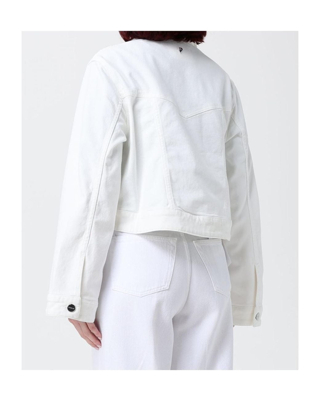 Dondup White Long-Sleeved Casual Jacket