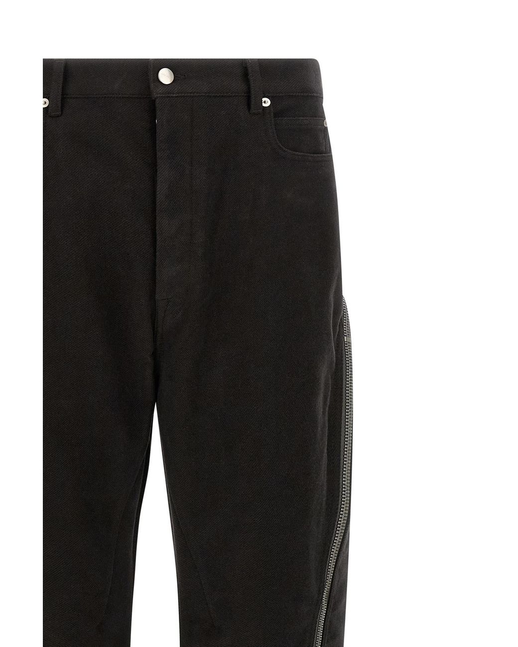Rick Owens Black Zip-Detail Flared Hem Jeans for men