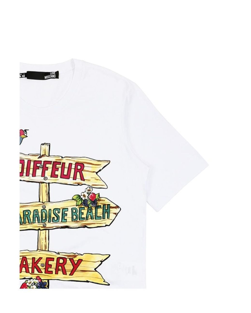 Moschino White Printed T-Shirt With Round Neck