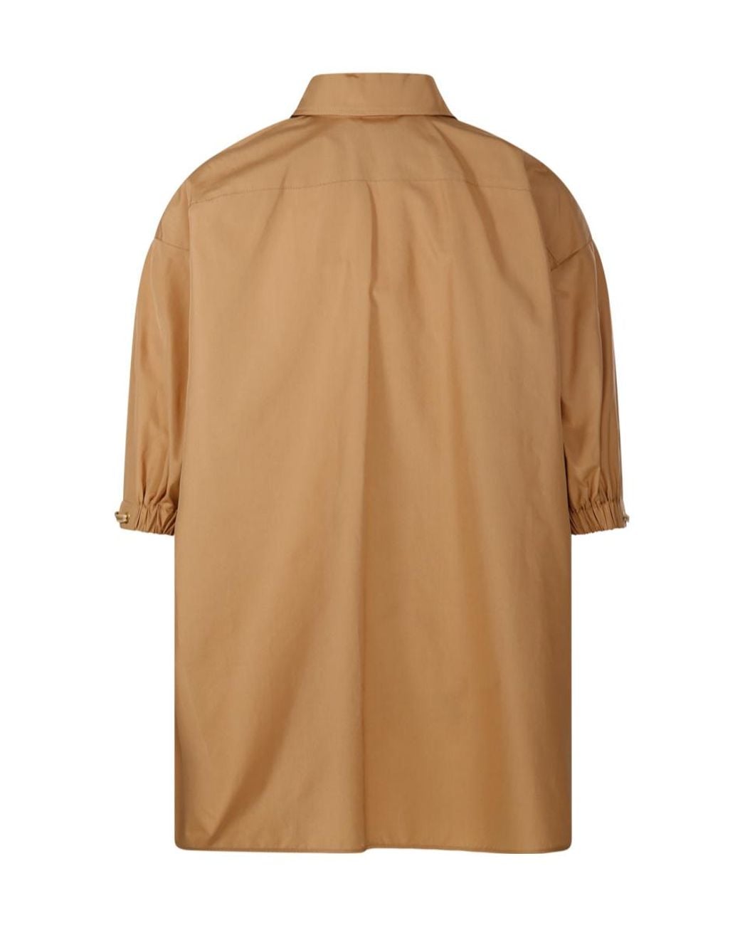 Max Mara Natural Teano Button-Up Long-Sleeved Top