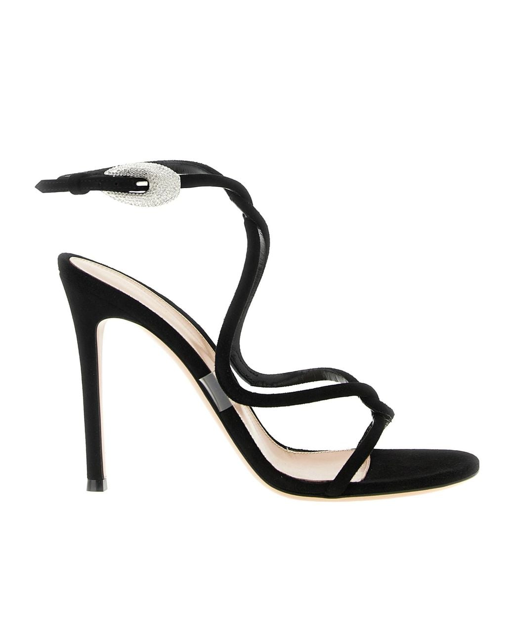 Gianvito Rossi Black Open Toe Strappy Heeled Sandals