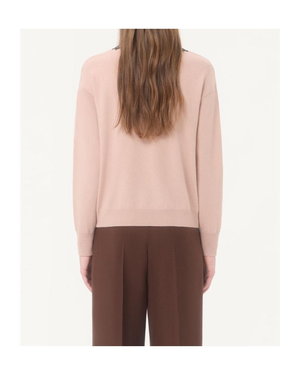 Valentino Pink Cashmere Jumper With Lace