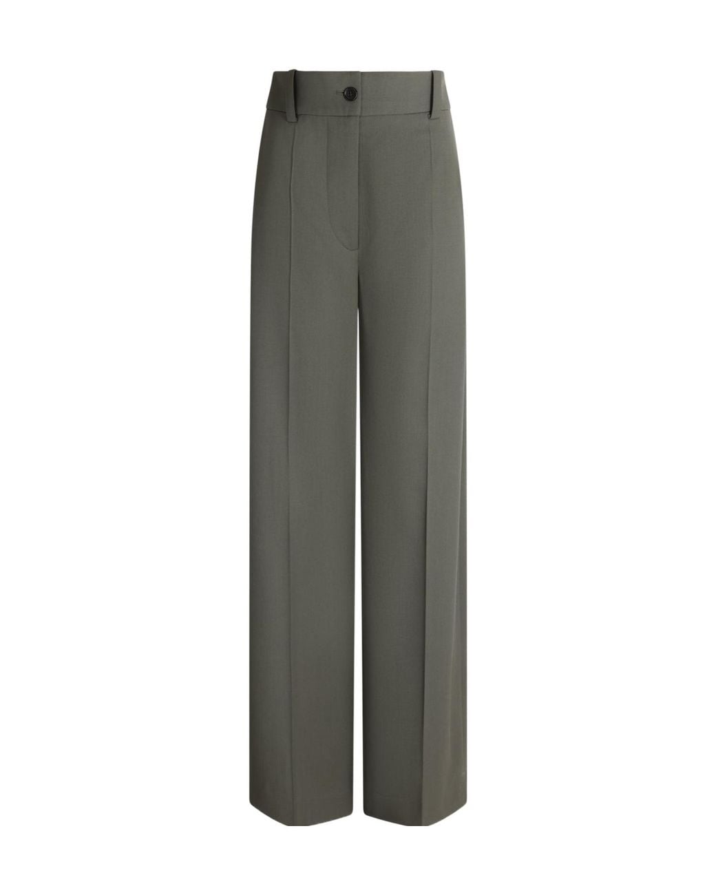 Patou Gray Flared Pressed-Crease Trousers