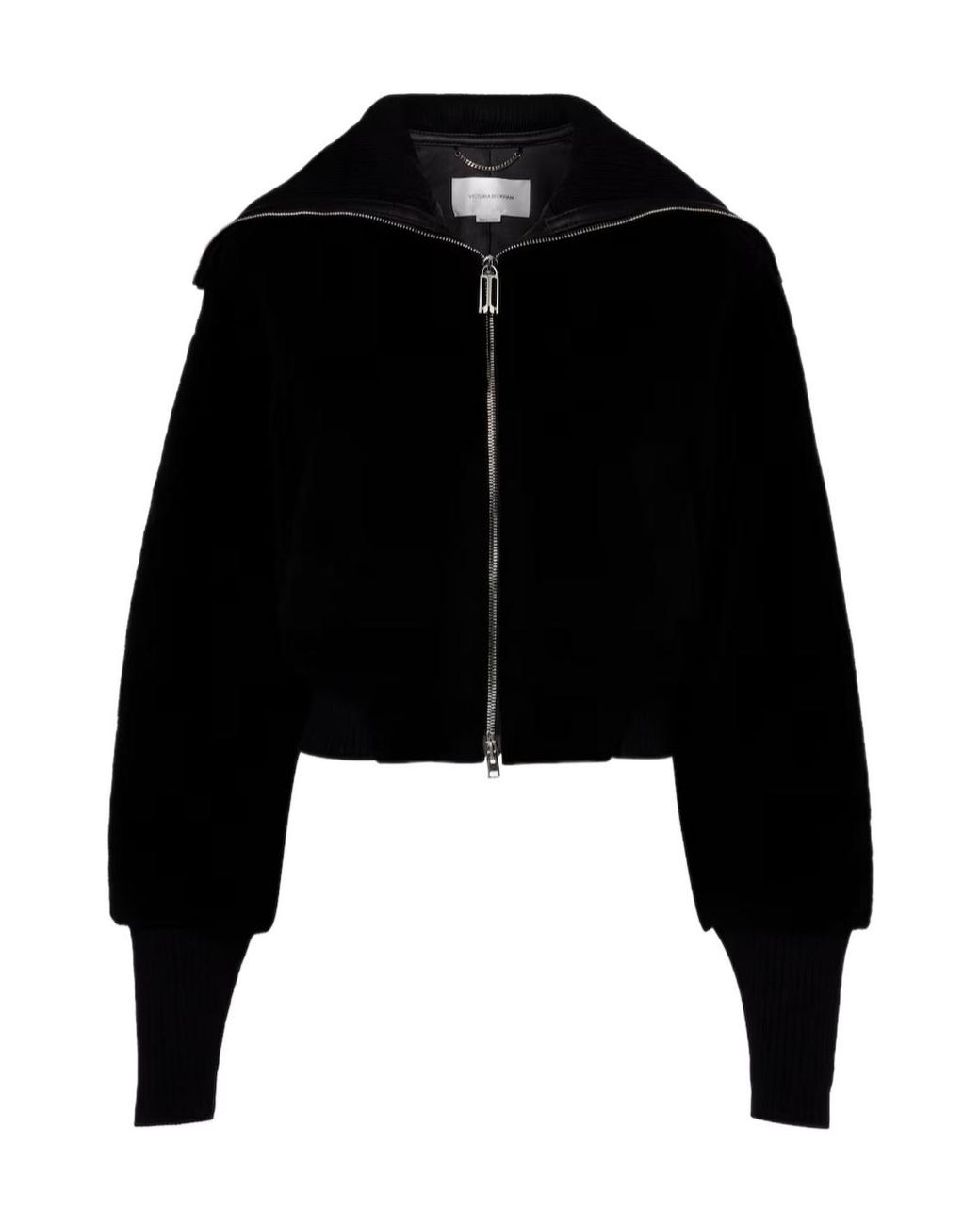 Victoria Beckham Black Lapel Collar Long-Sleeved Casual Jacket