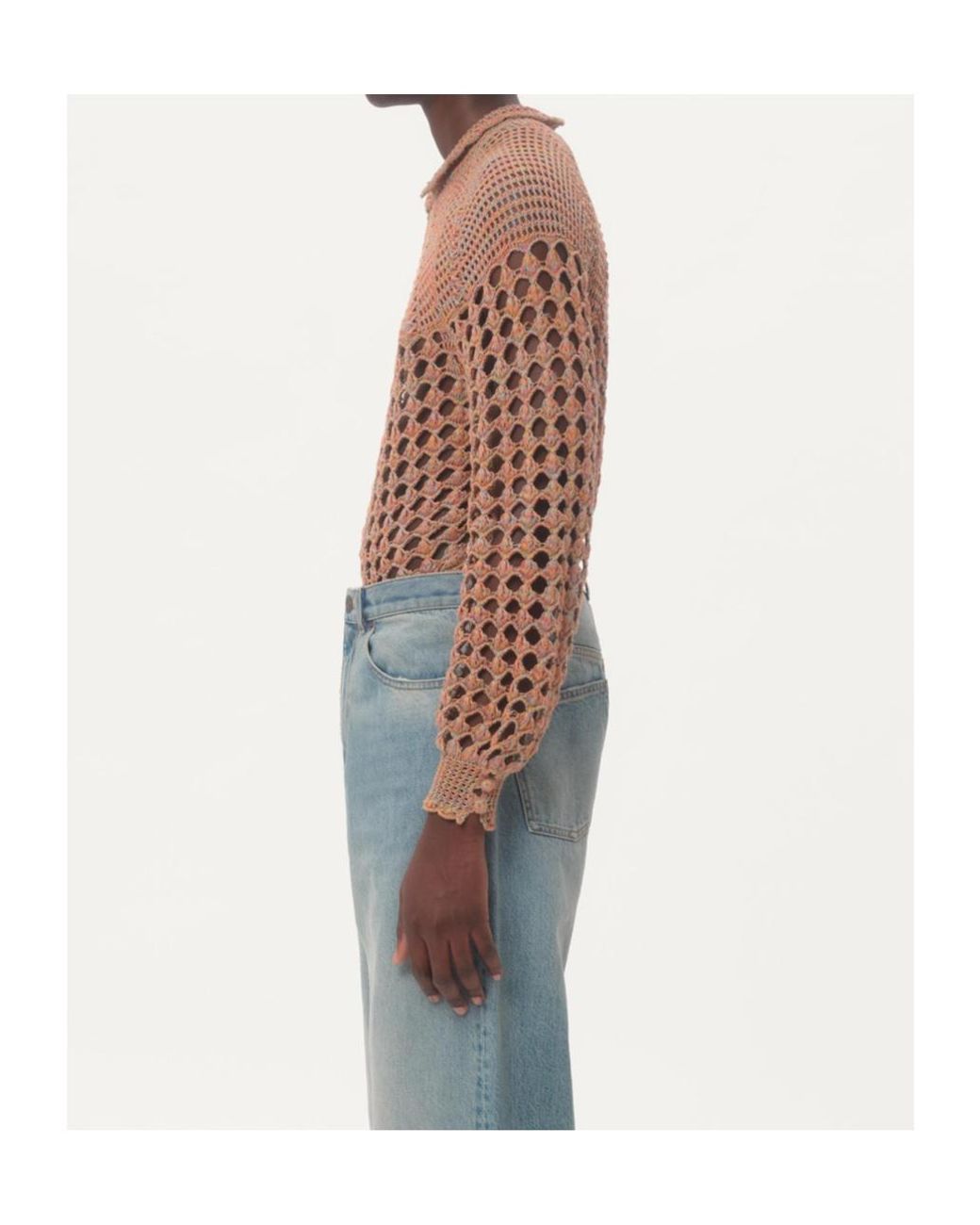 Valentino Brown Crochet High Neck Jumper for men
