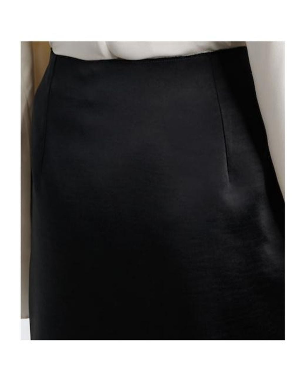 Rohe Black Draped Asymmetric Satin Midi Skirt