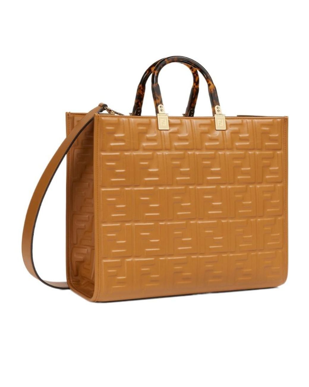 Fendi Brown Monogram Embossed Tote Bag