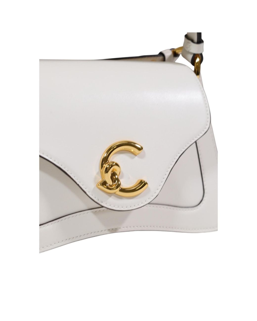Coccinelle White Small C-Me Leather Tote Bag