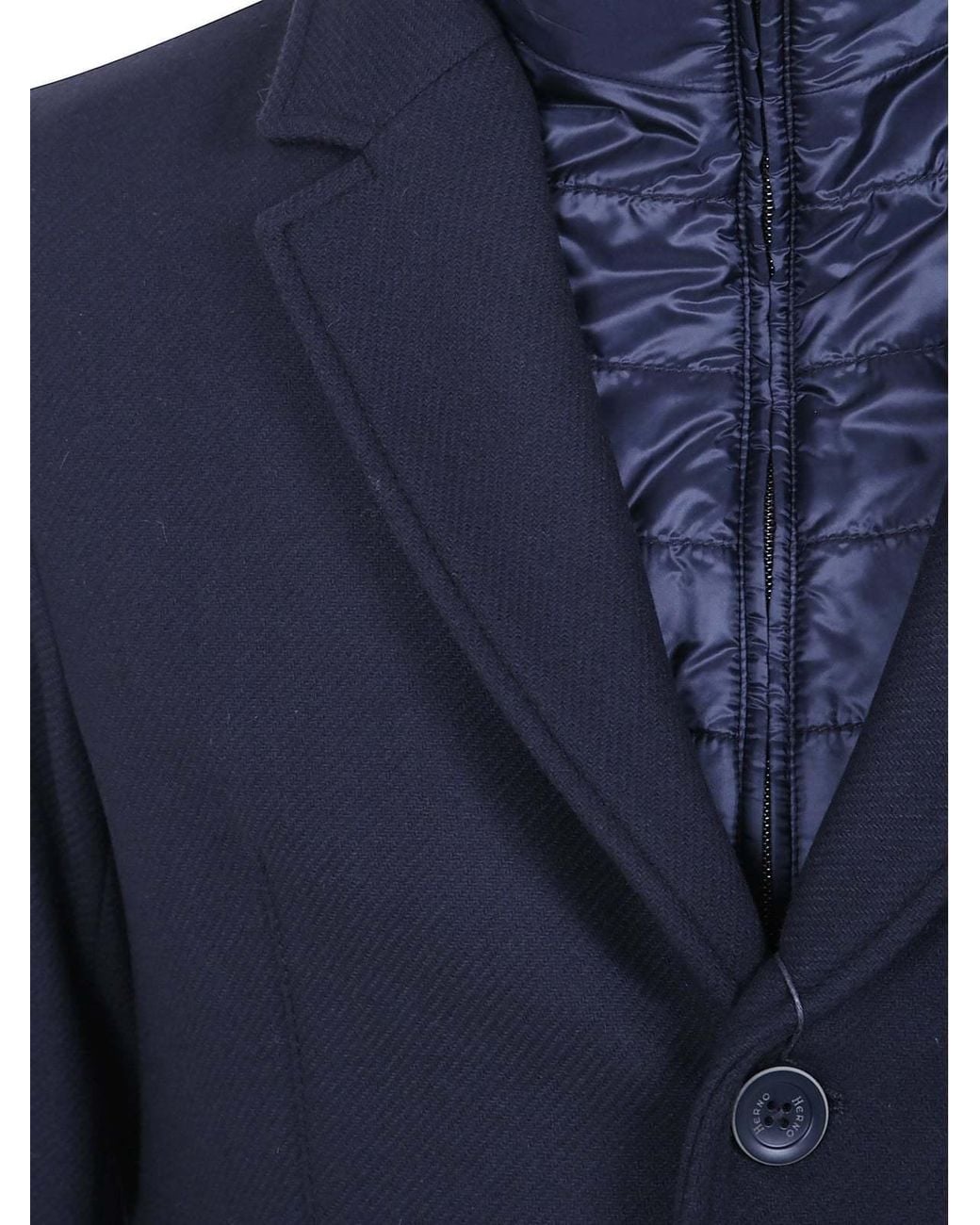 Herno Blue Long-Sleeved Coat for men