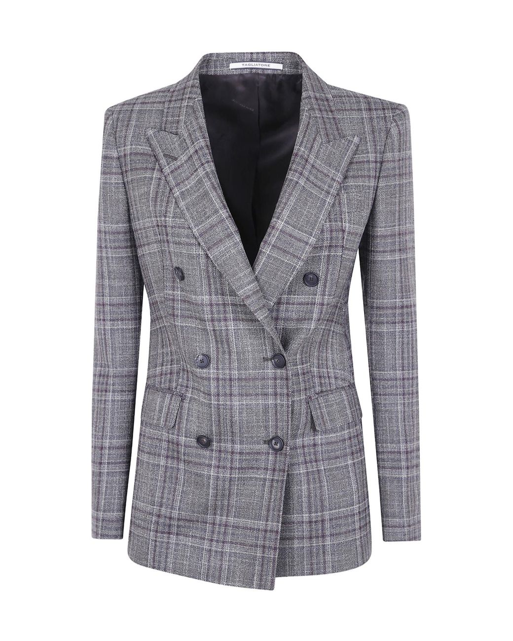 Tagliatore Gray Prince Of Wales Checked Double-Breasted Tailored Blazer