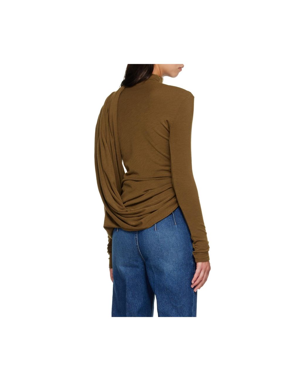 Mugler Blue Cascade Sleeves Top