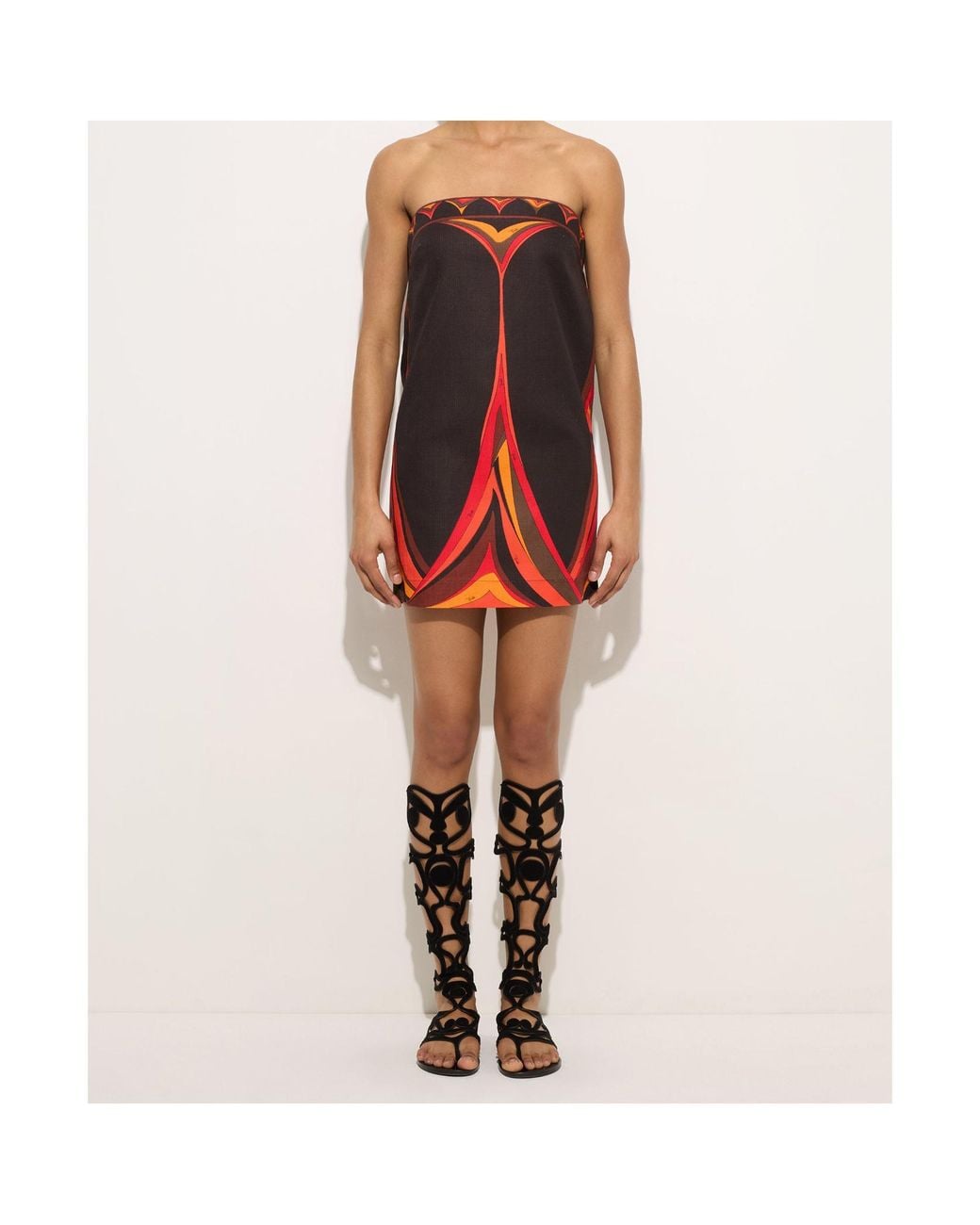 Emilio Pucci Multicolor Fari-Print Cotton And Linen Dress