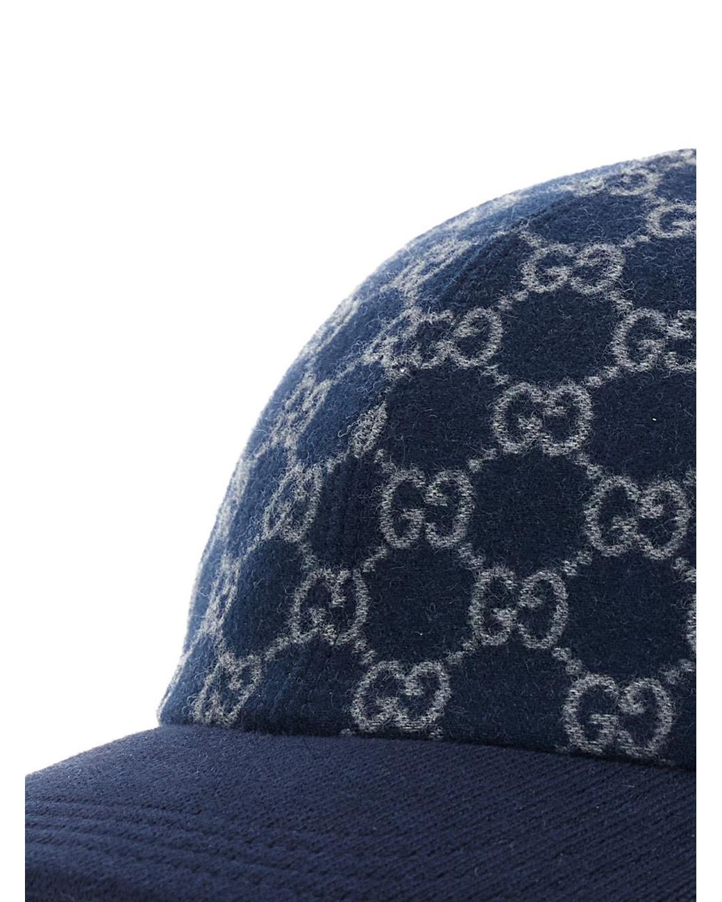 Gucci Blue Gg Embroidered Baseball Hat for men