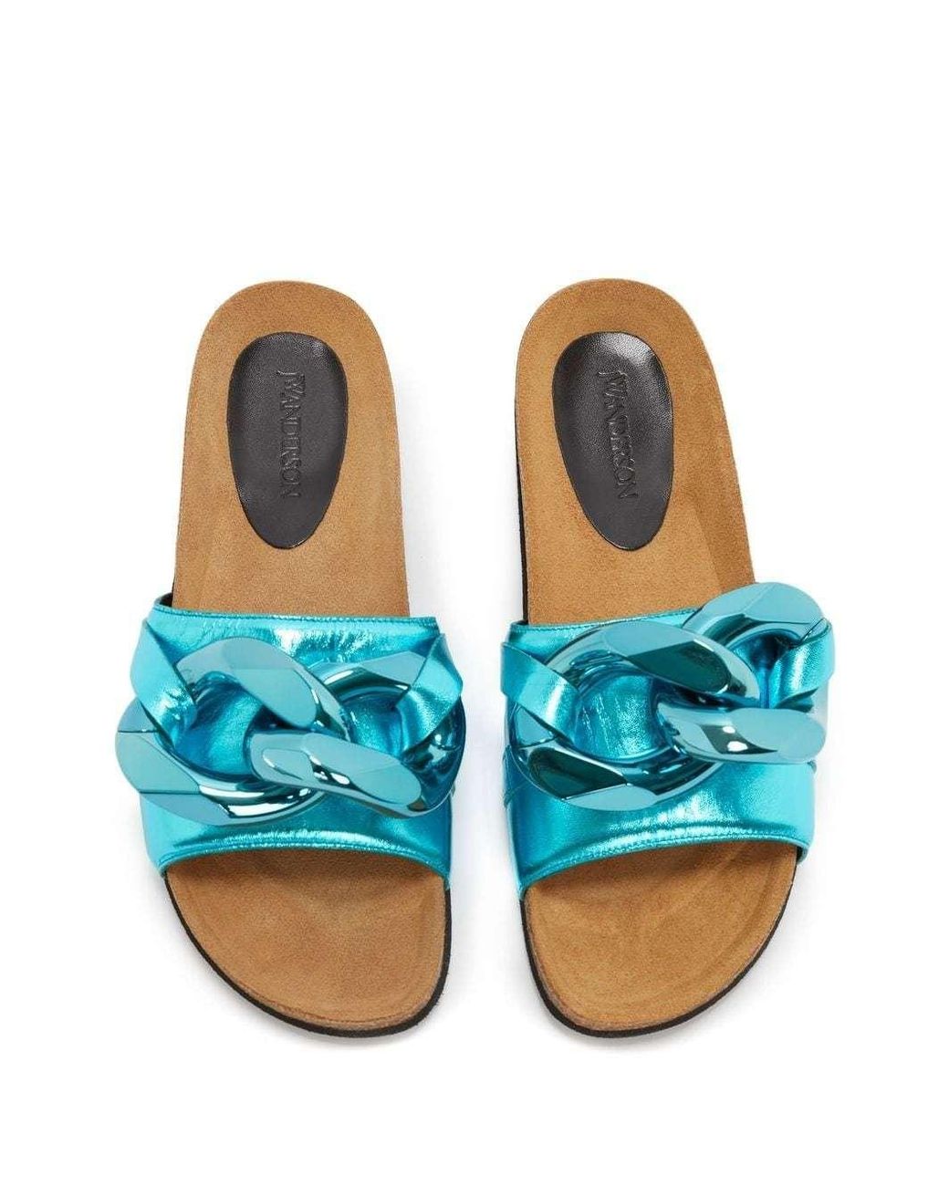 J.W. Anderson Blue Chain-Link Detail Slides