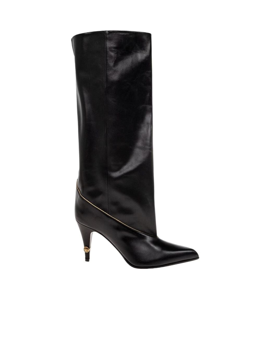 Versace Black Gianni Knee-High Boots