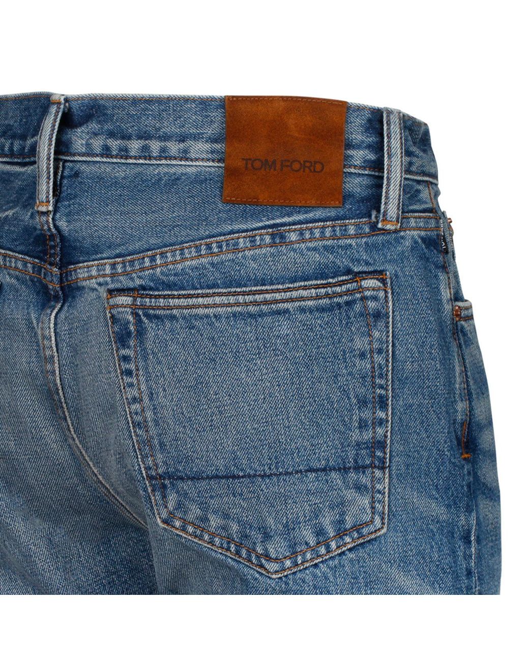 Tom Ford Blue Mid-Rise Straight-Leg Jeans for men