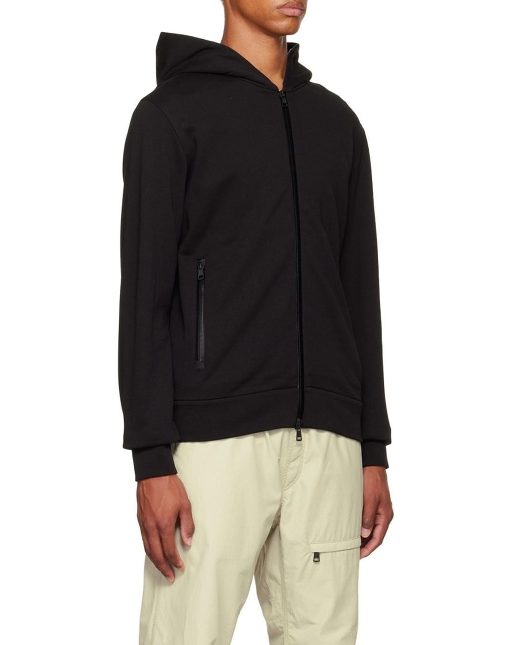 Moncler Blue Zip-Up Cotton Hoodie for men
