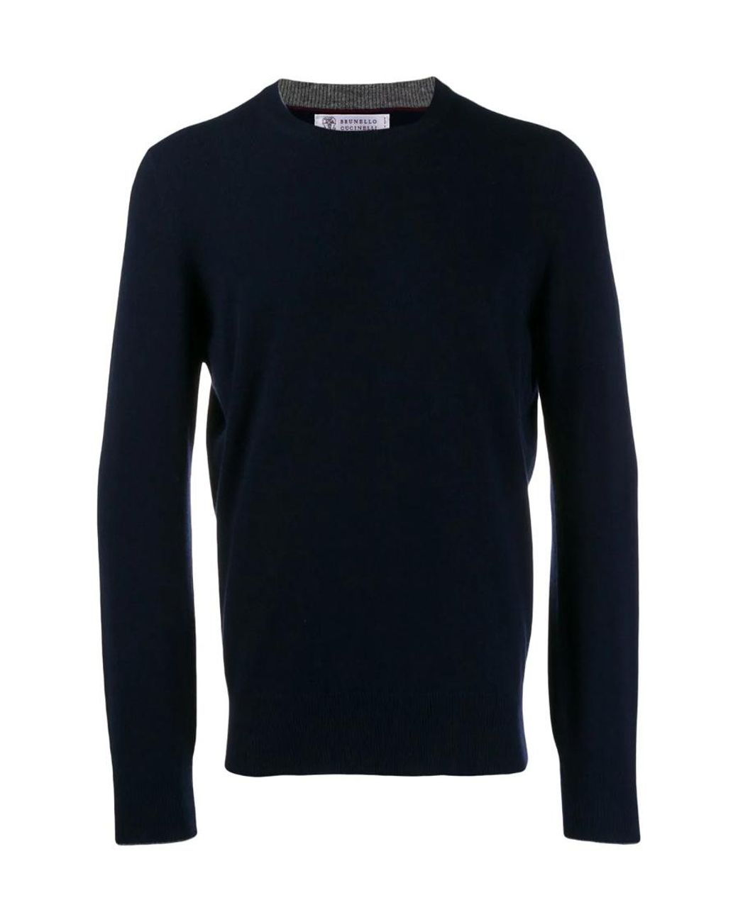 Brunello Cucinelli Blue Crewneck Knitted Jumper for men