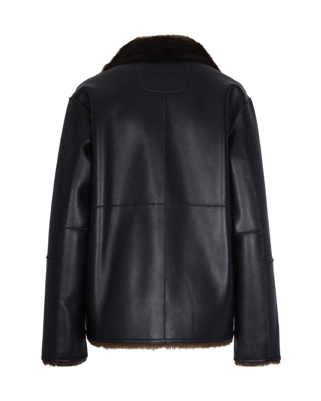 Stand Studio Black Zippered Long-Sleeved Casual Jacket