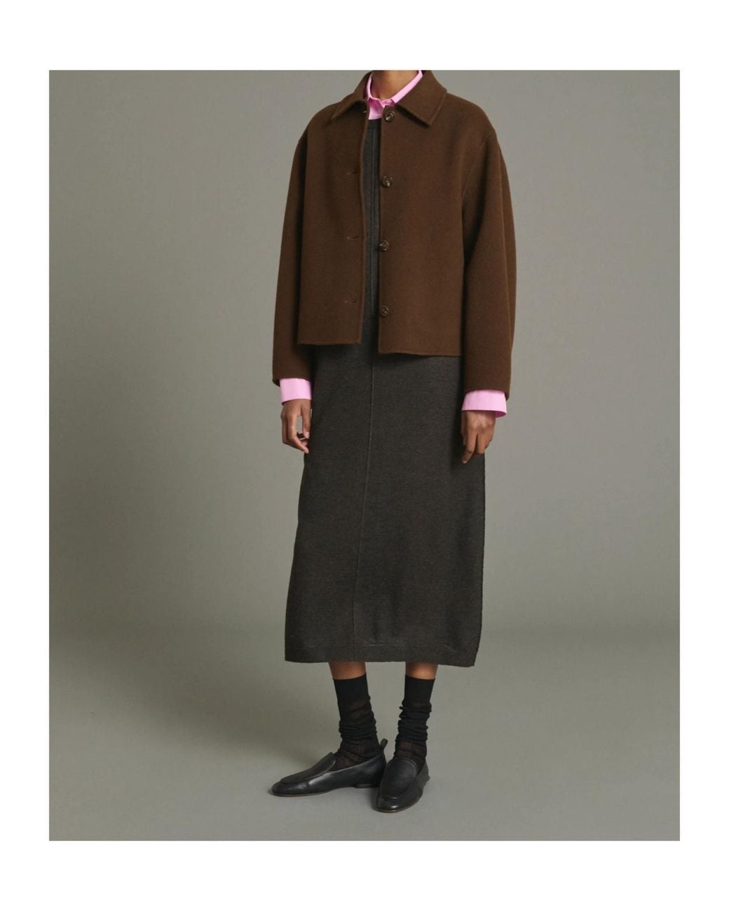 Soeur Brown Gyoda Button-Front Jacket