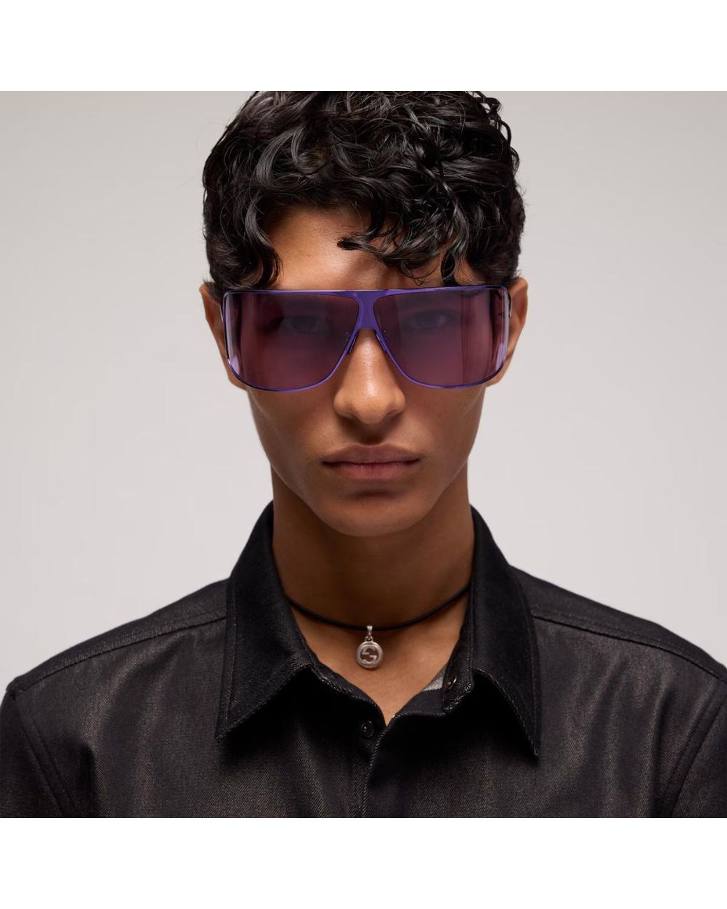 Gucci White Mask Frame Sunglasses for men