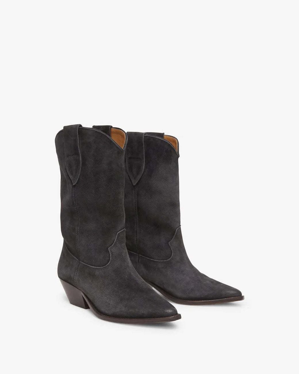 Isabel Marant Black Suede Leather Cowboy Boots