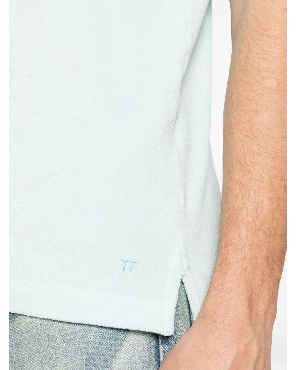Tom Ford Blue Short Sleeved Towelling Polo Shirt for men