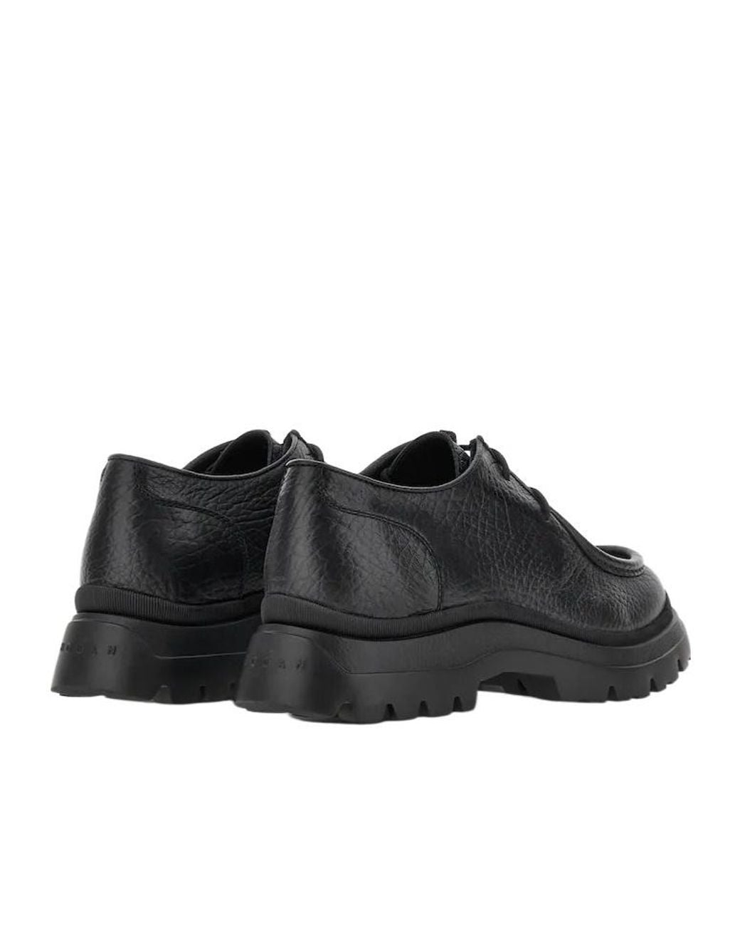 Hogan Black Lug-Sole Derby Shoes for men