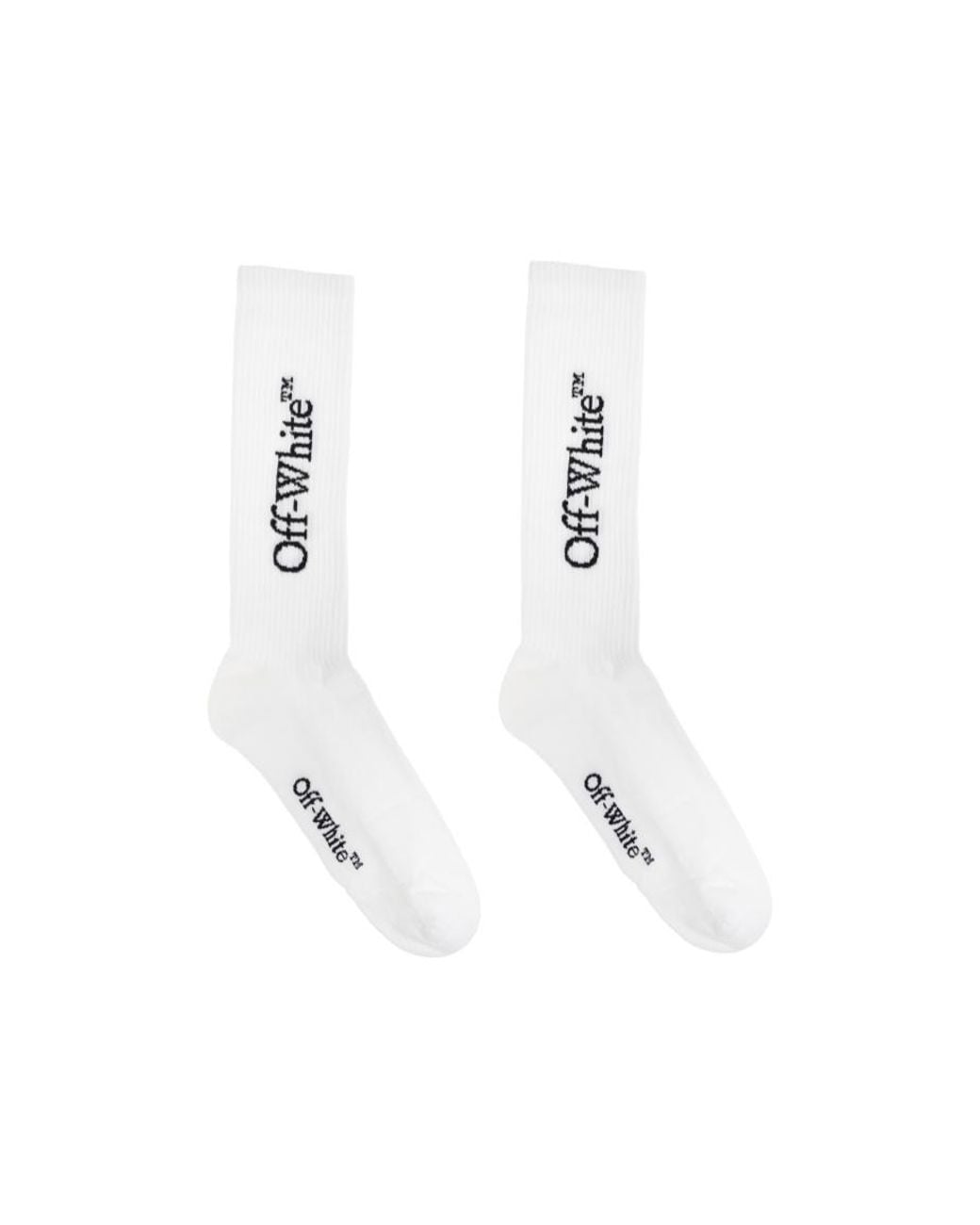 Off-White c/o Virgil Abloh White Logo Intarsia Ribbed Socks for men