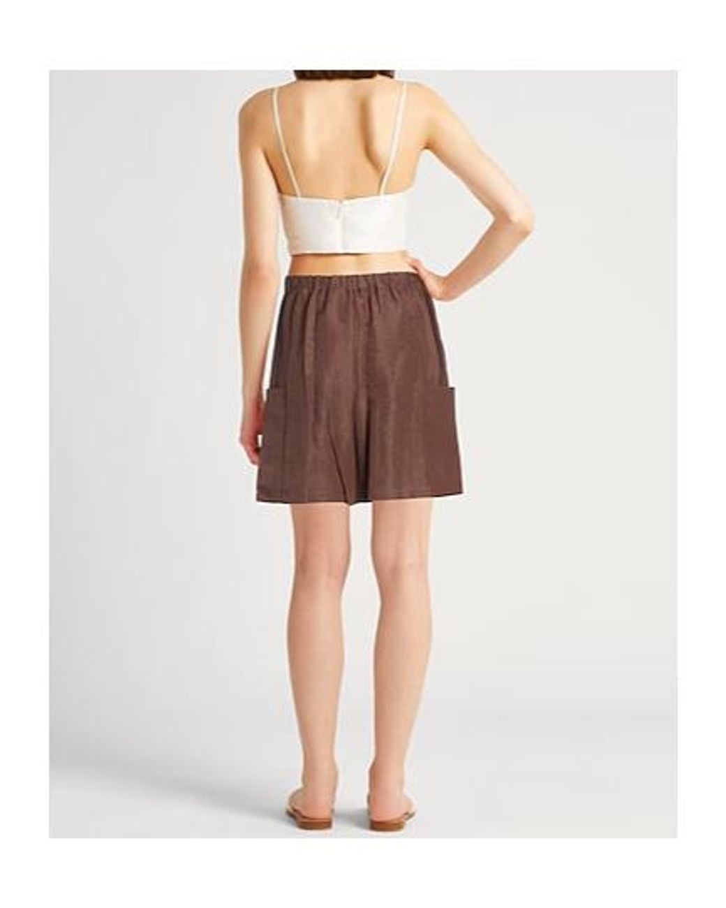 Max Mara Brown Lace-Up Bermuda Shorts