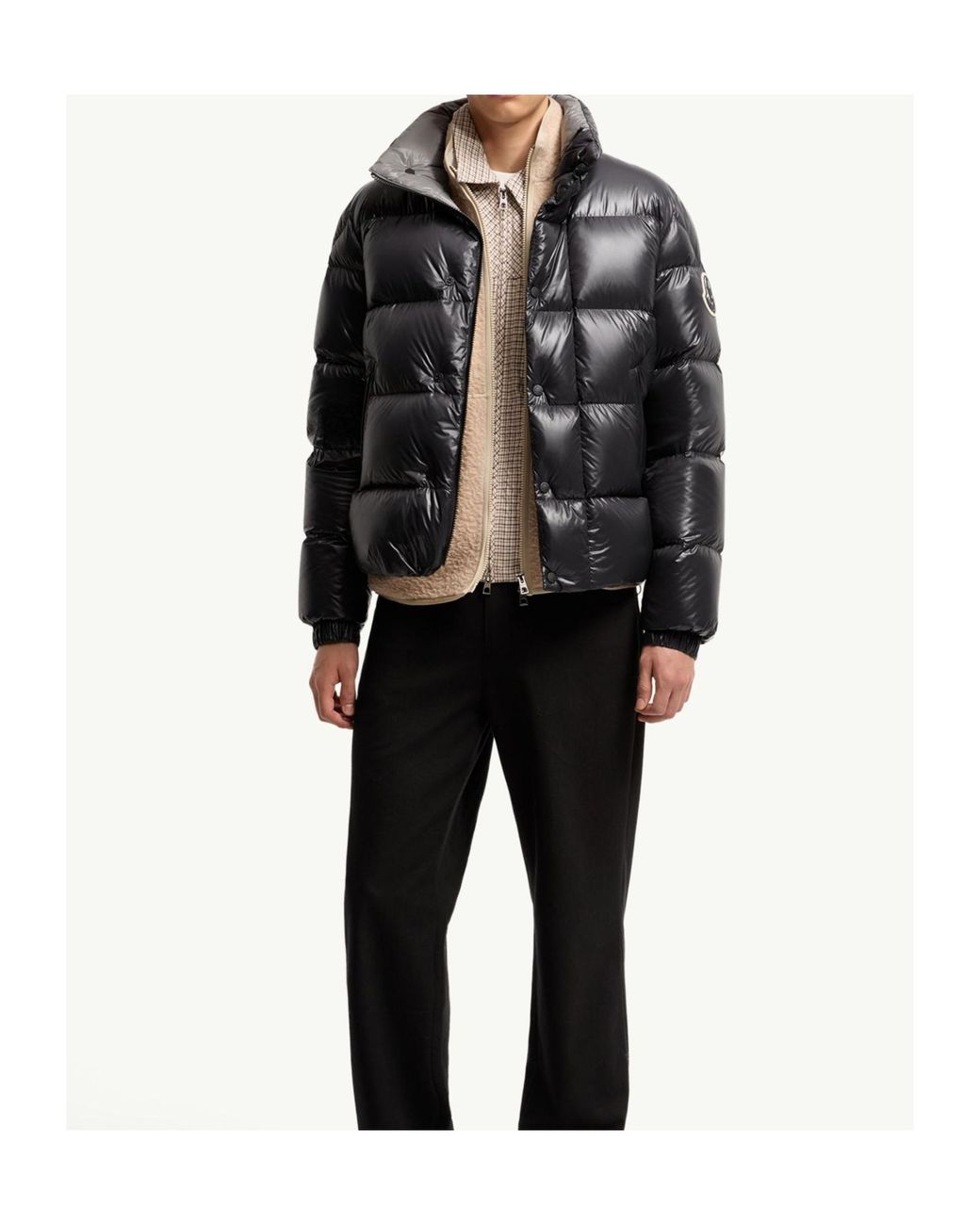Moncler Black Logo Patch Puffer Jacket for men