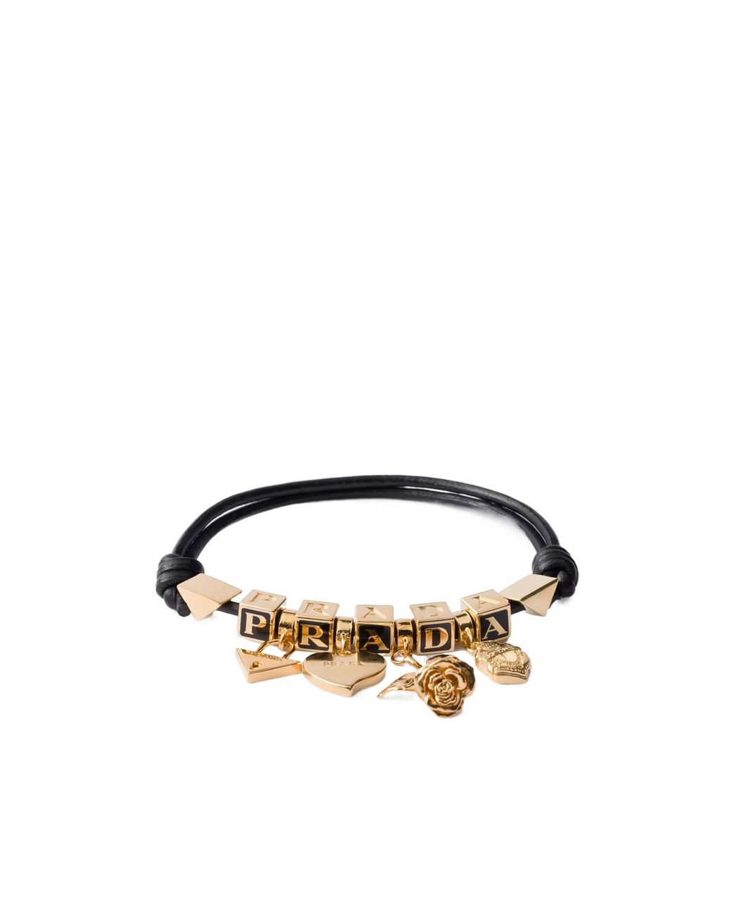 Prada Multicolor Nappa Leather And Metal Bracelet