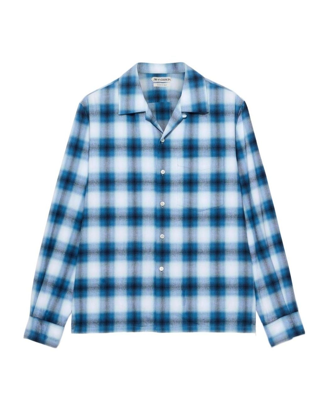 J.W. Anderson Blue Shaded Checkered Shirt for men