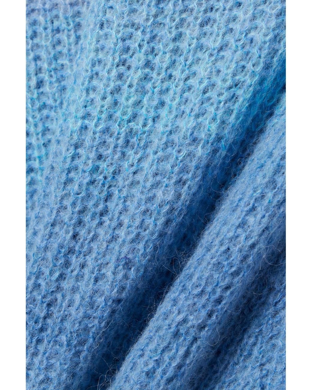 Vince Blue Space-Dyed Open-Knit Midi Dress