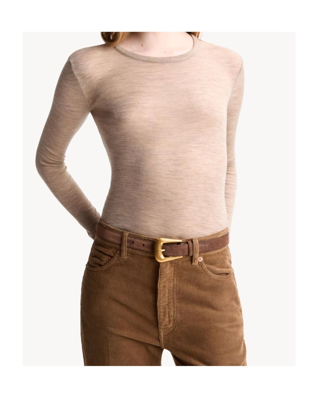 Saint Laurent Brown High-Waist Corduroy Trousers