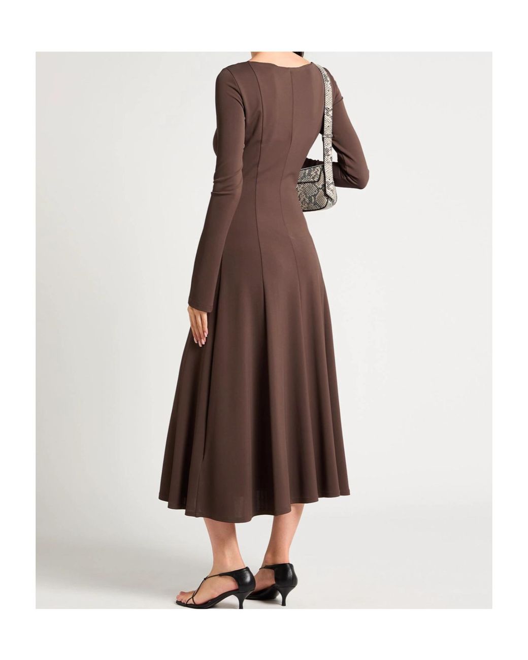 Max Mara Brown Solid-Colored Flared Skirt