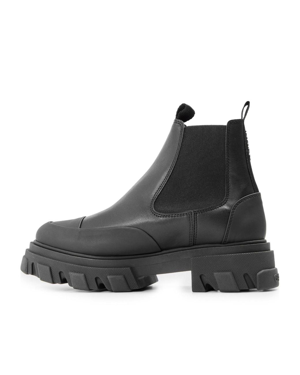 Ganni Black Low-Top Chelsea Boots